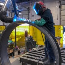 Butterfly damper manufacturing.